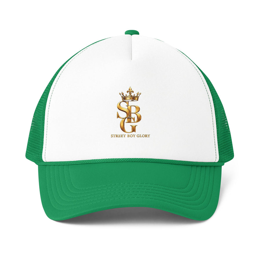 Crowned SB Trucker Cap – Royal Blue & Green Streetwear Hat