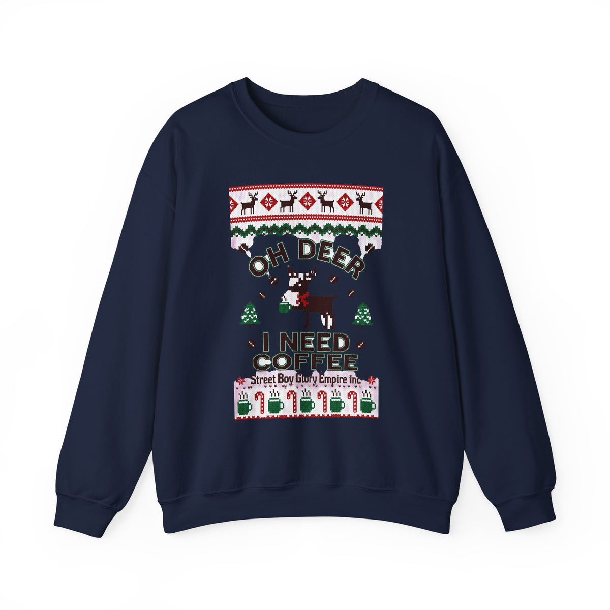 Oh Deer I Need Coffee Sweatshirt | Ugly Christmas Sweater