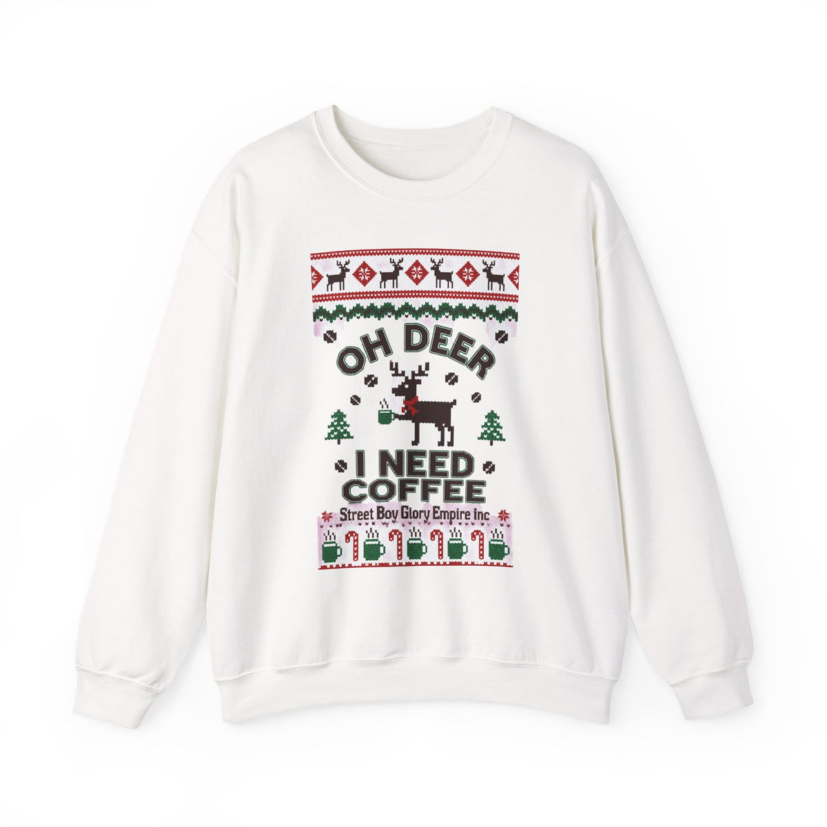 Oh Deer I Need Coffee Sweatshirt | Ugly Christmas Sweater