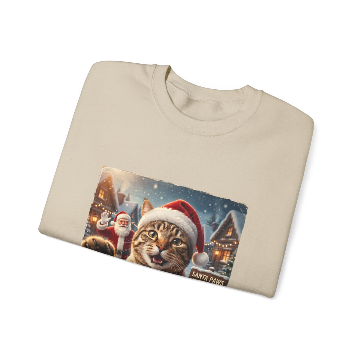 Realistic Santa Cat Portrait Sweatshirt | Nostalgic Christmas