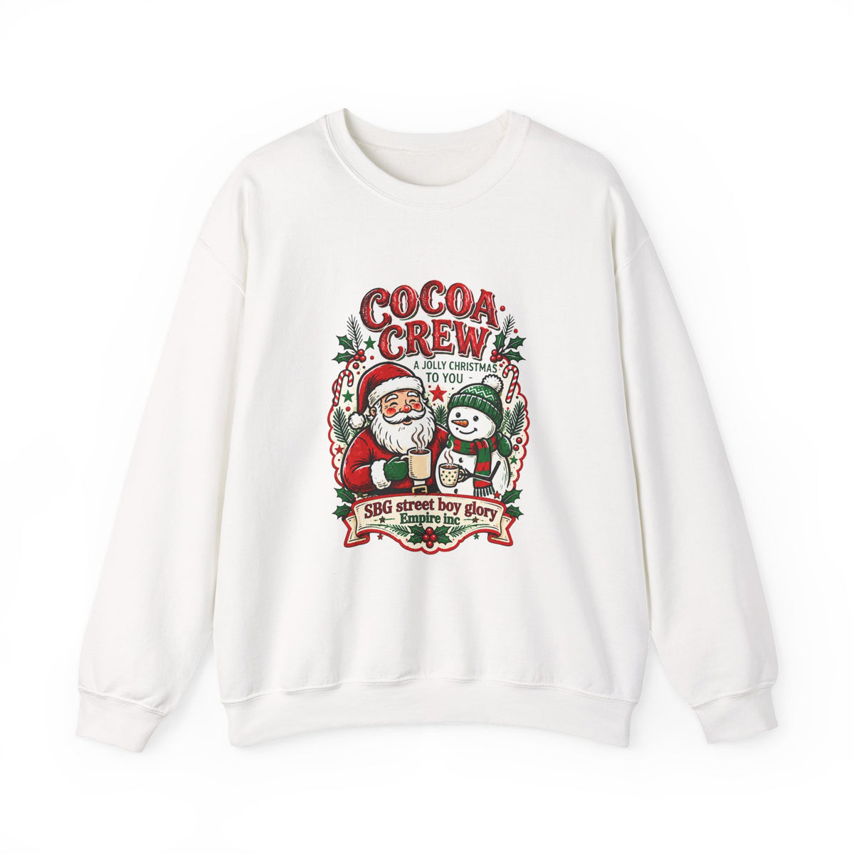 Cocoa Crew Christmas Sweatshirt | Vintage Santa Holiday Crewneck