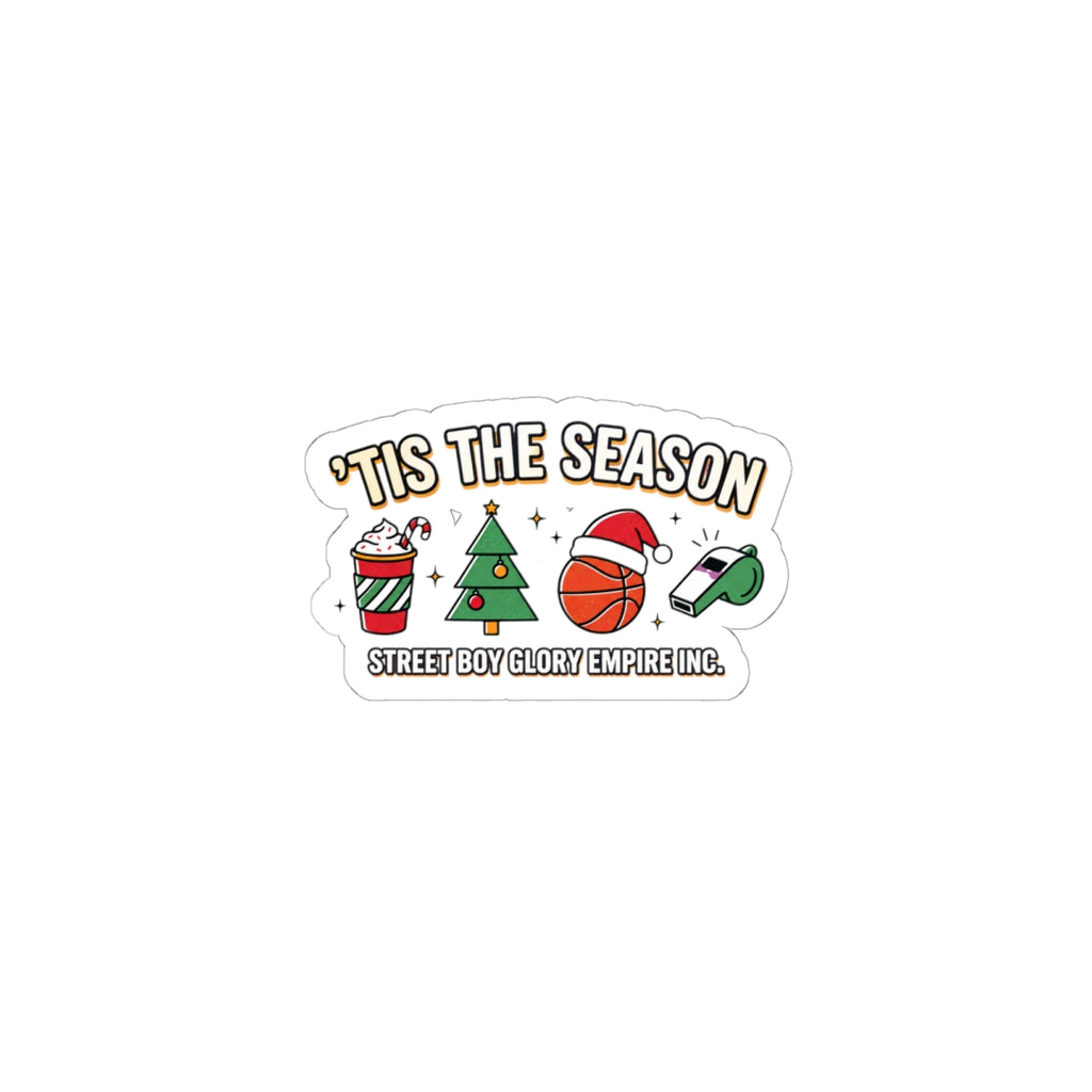 Basketball Christmas Sticker, Holiday Basketball Season Decal