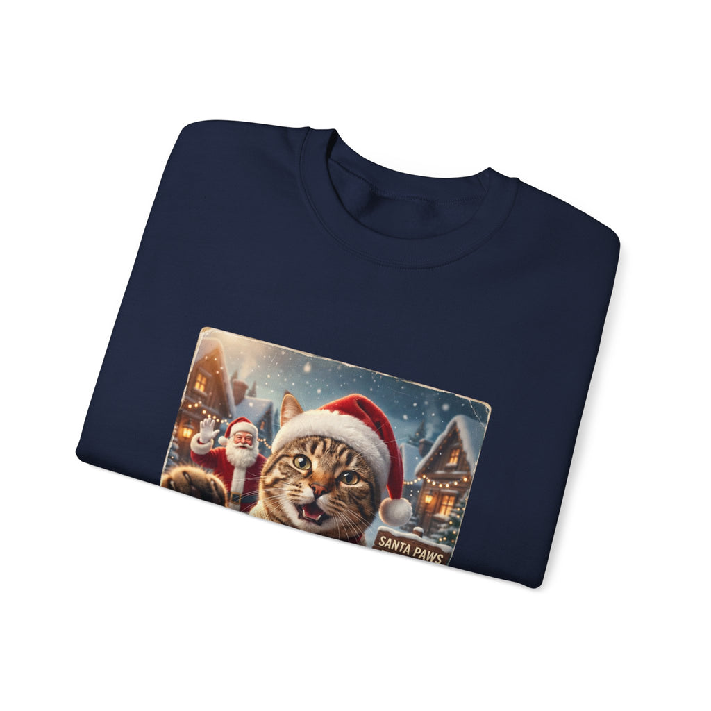 Realistic Santa Cat Portrait Sweatshirt | Nostalgic Christmas