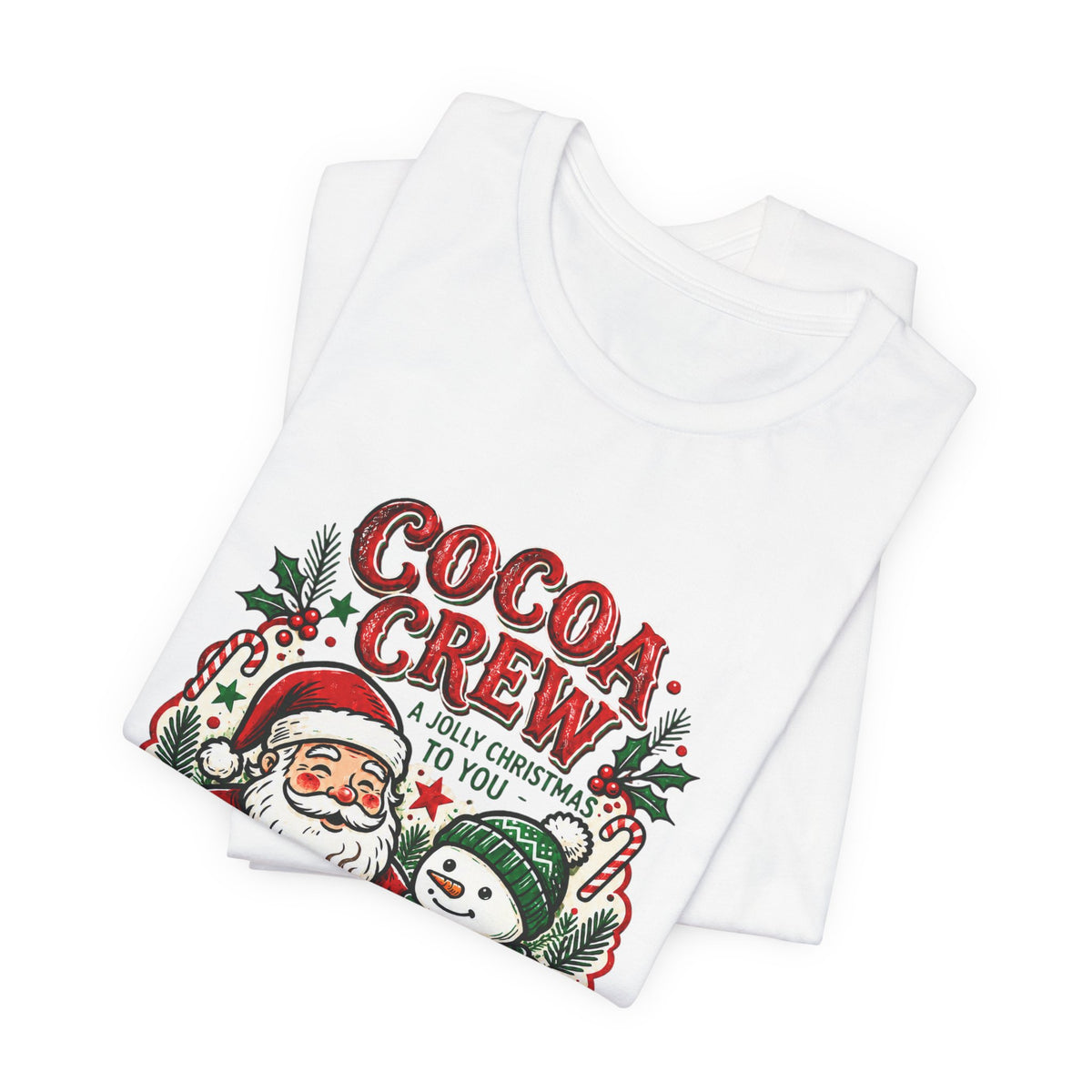 Cocoa Crew Santa & Snowman Christmas T-Shirt