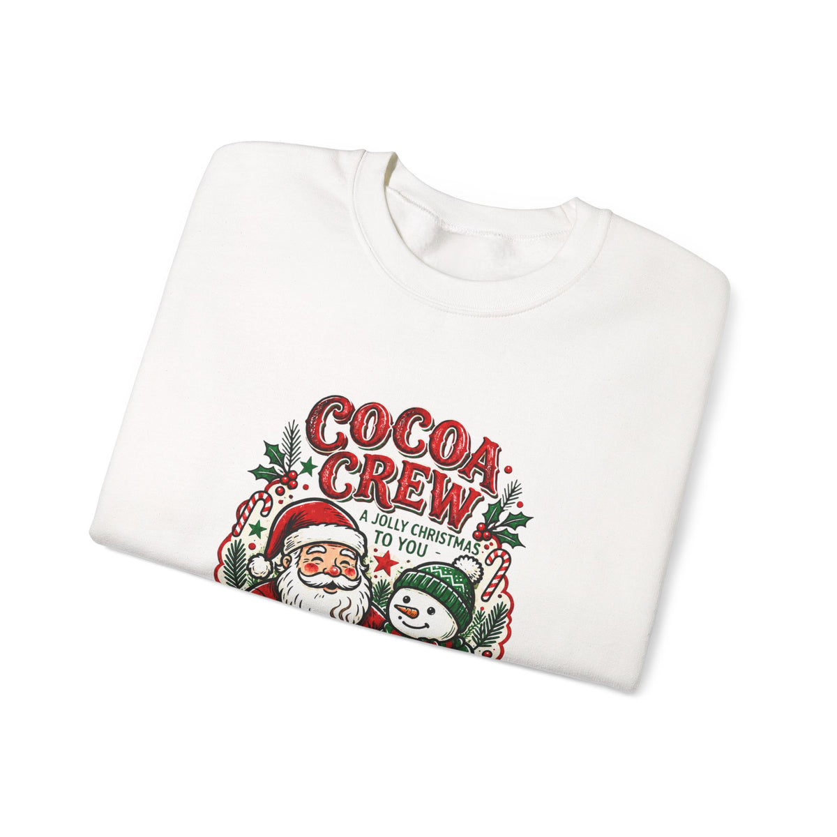 Cocoa Crew Christmas Sweatshirt | Vintage Santa Holiday Crewneck