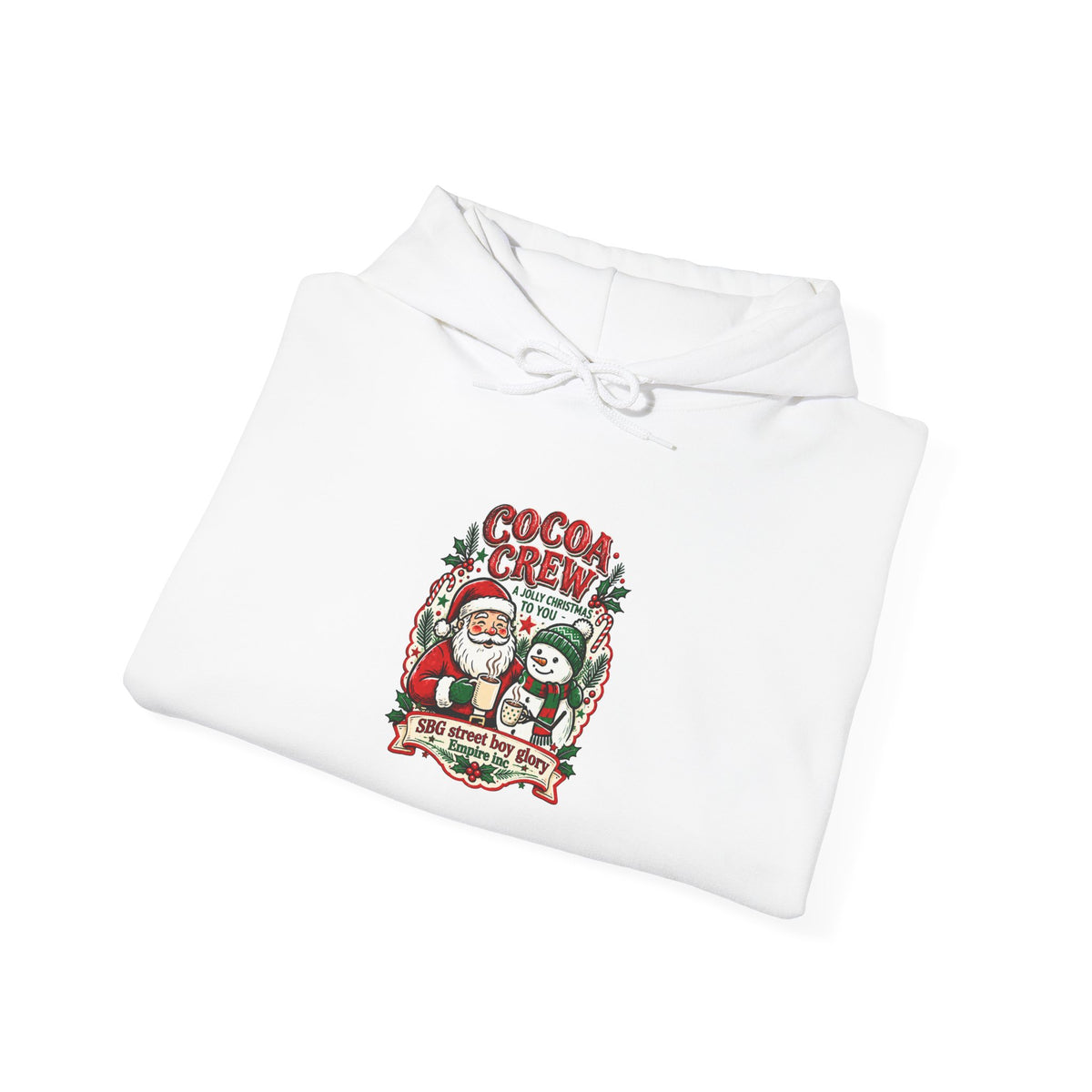 Christmas Crew Graphic Hoodie – Cozy Holiday Cocoa Design
