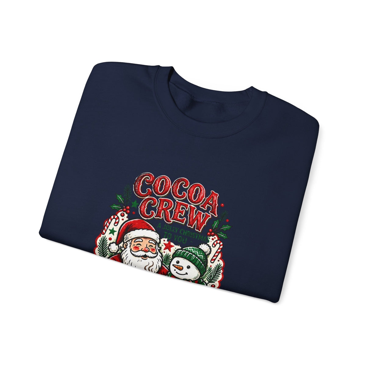 Cocoa Crew Christmas Sweatshirt | Vintage Santa Holiday Crewneck
