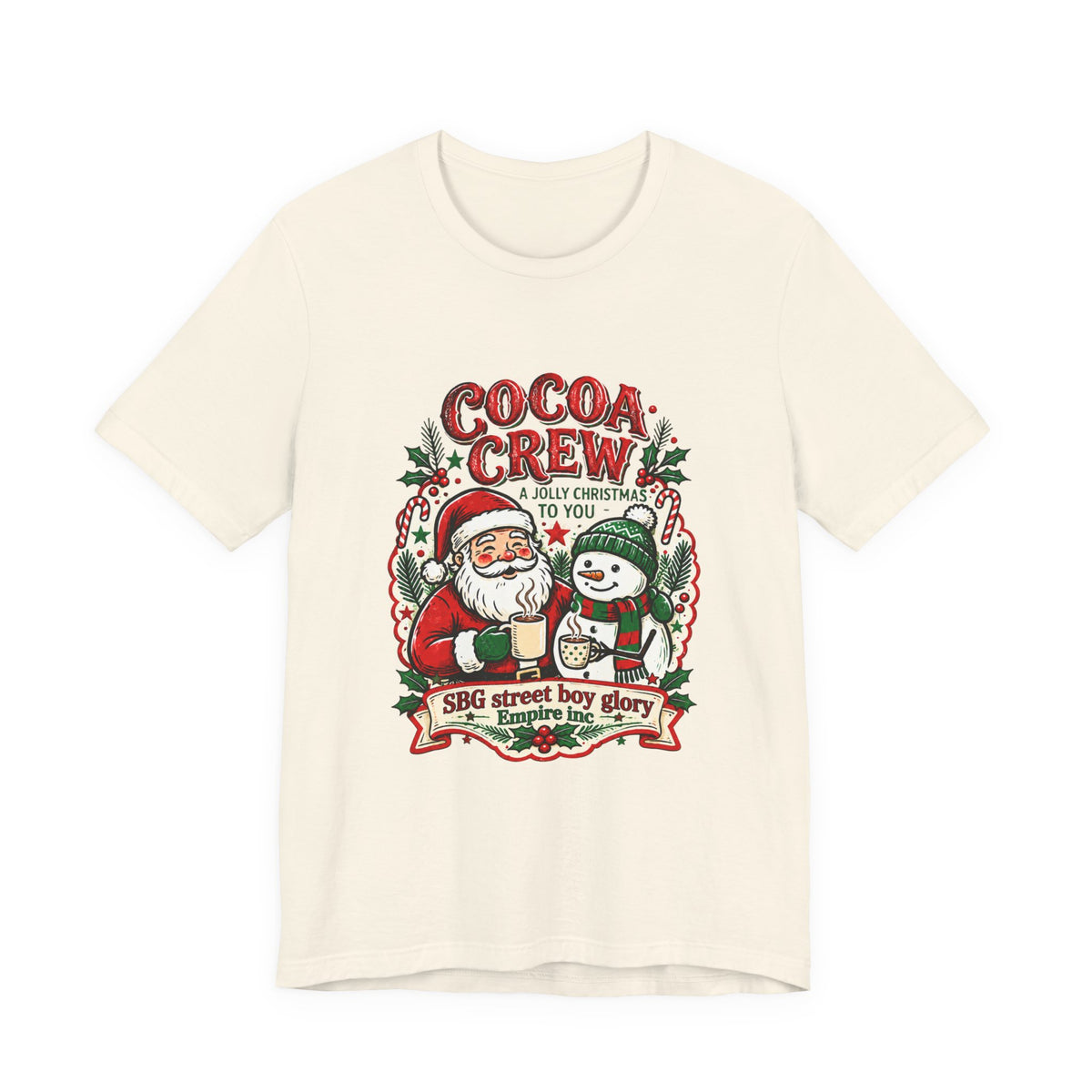 Cocoa Crew Santa & Snowman Christmas T-Shirt
