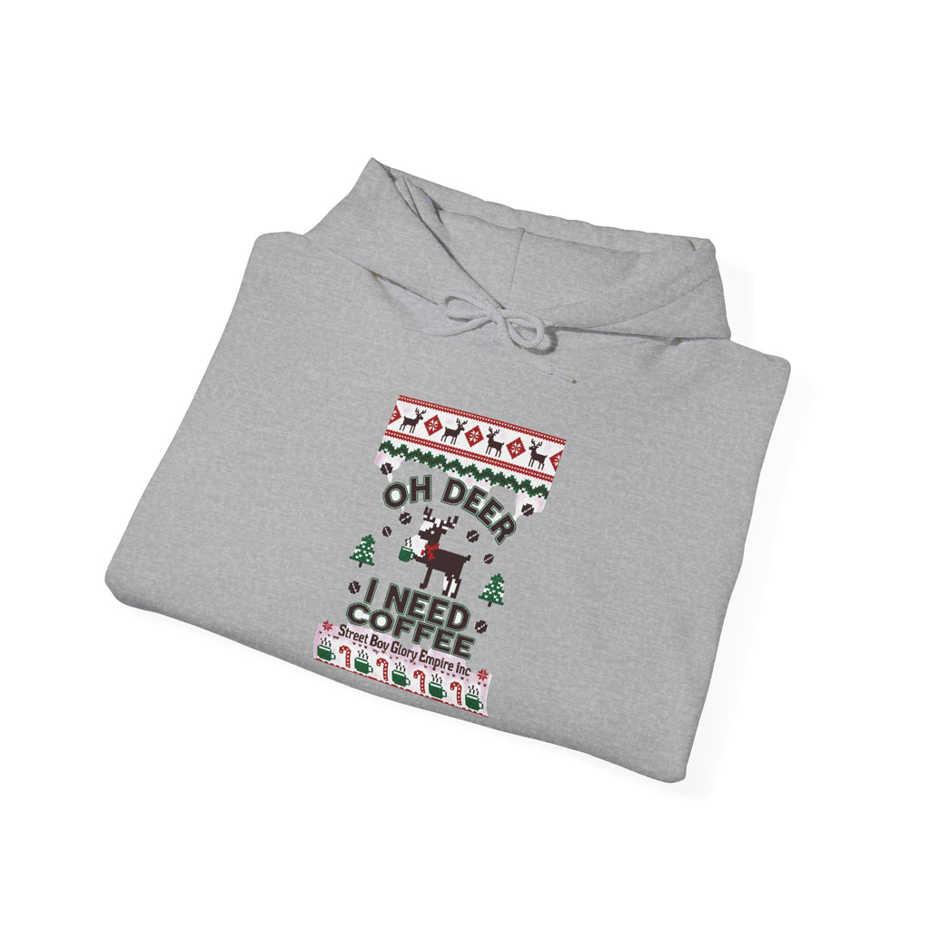 Oh Deer I Need Coffee Ugly Christmas Sweater Hoodie