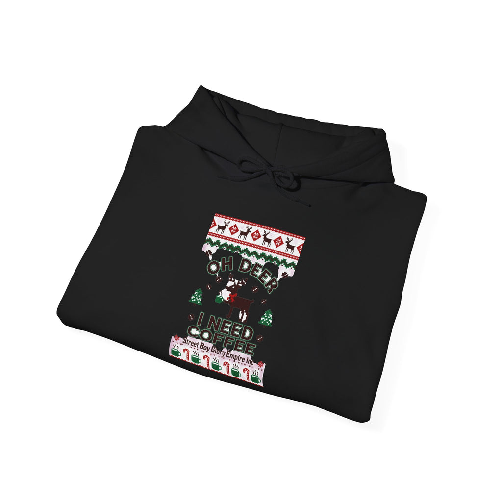 Oh Deer I Need Coffee Ugly Christmas Sweater Hoodie