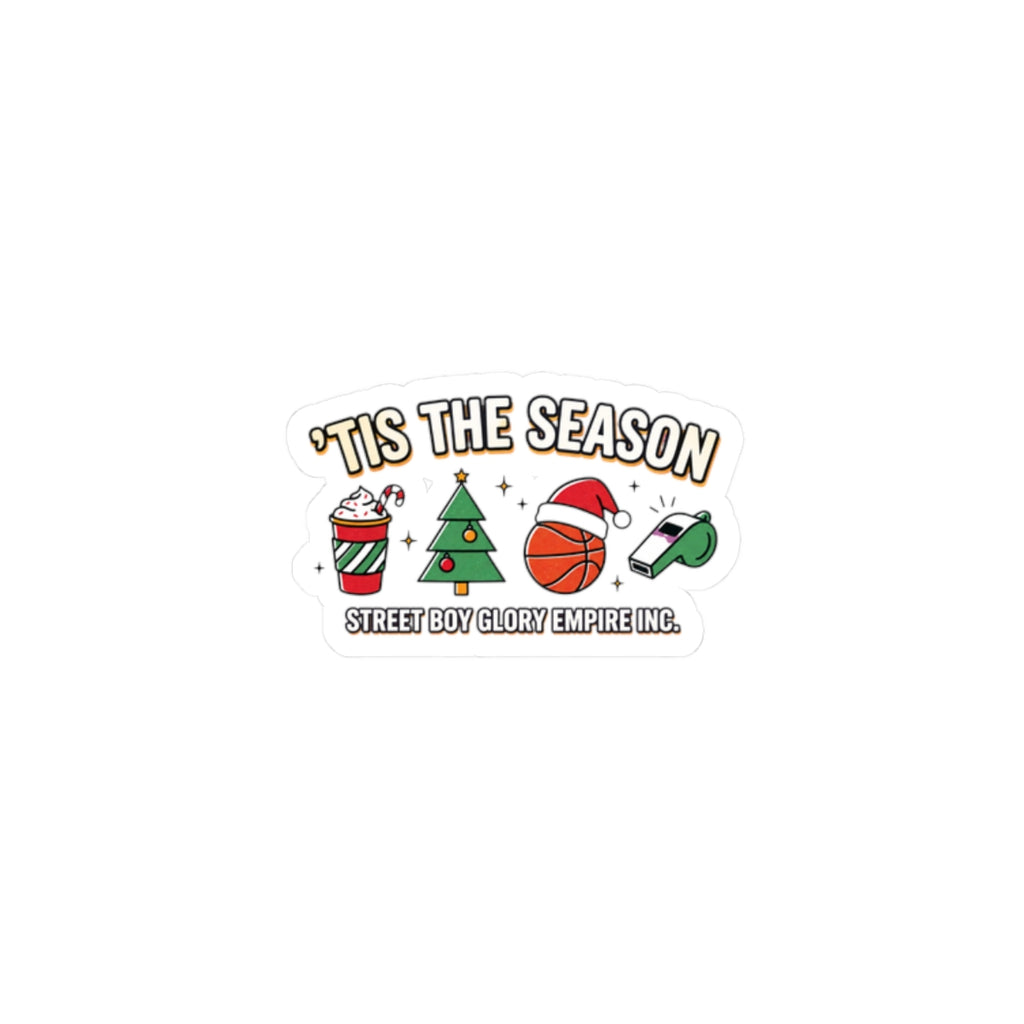 Basketball Christmas Sticker, Holiday Basketball Season Decal