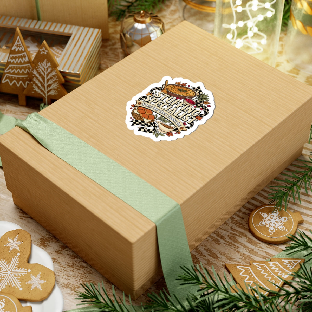 Stuffing Specialist Kiss-Cut Sticker, Funny Thanksgiving Food