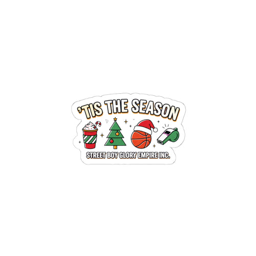 Basketball Christmas Sticker, Holiday Basketball Season Decal