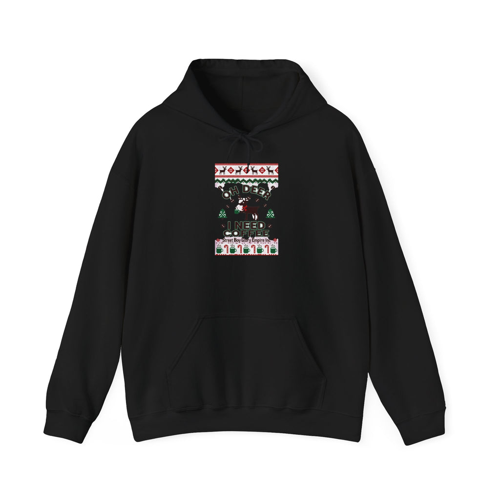 Oh Deer I Need Coffee Ugly Christmas Sweater Hoodie