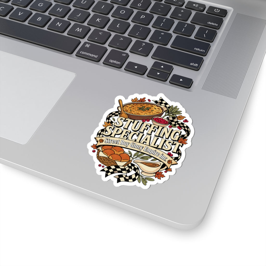 Stuffing Specialist Kiss-Cut Sticker, Funny Thanksgiving Food