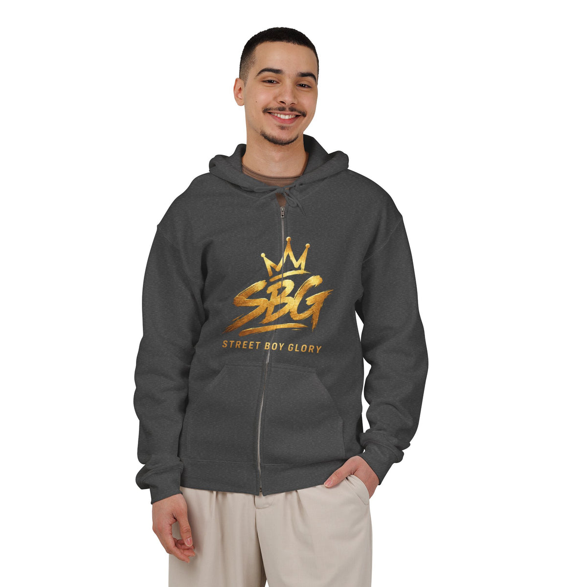 Street Boy Glory Gold Crown Full-Zip Hoodie
