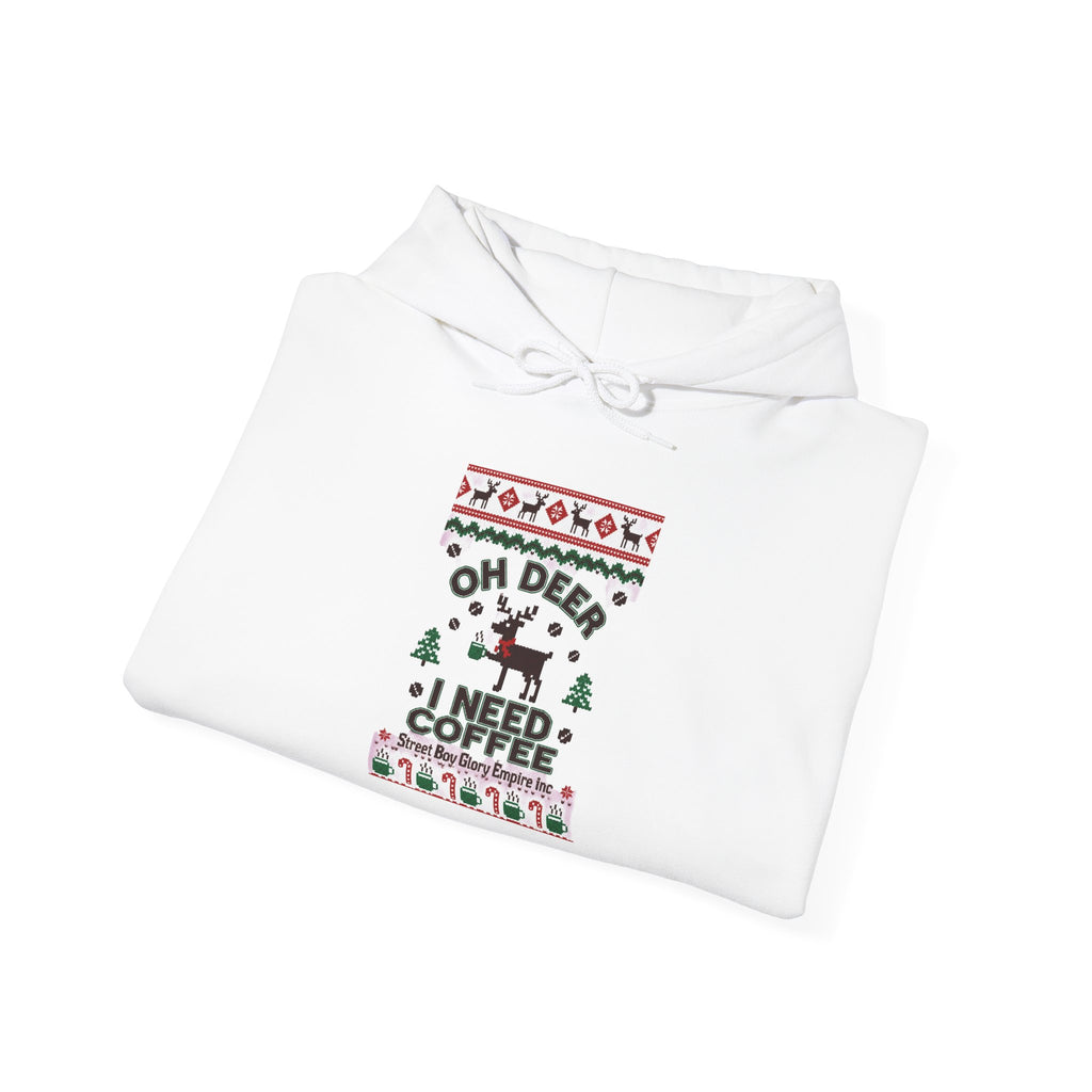 Oh Deer I Need Coffee Ugly Christmas Sweater Hoodie