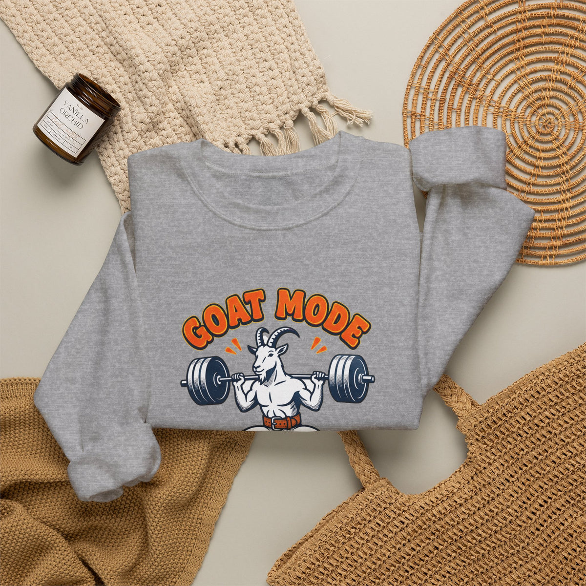 Goat Mode Activated Sweatshirt | Gym Humor Weightlifting