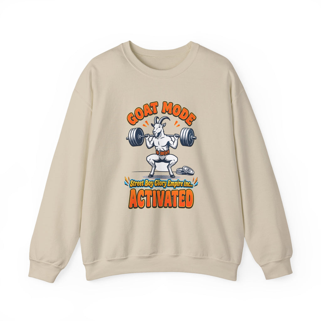 Goat Mode Activated Sweatshirt | Gym Humor Weightlifting