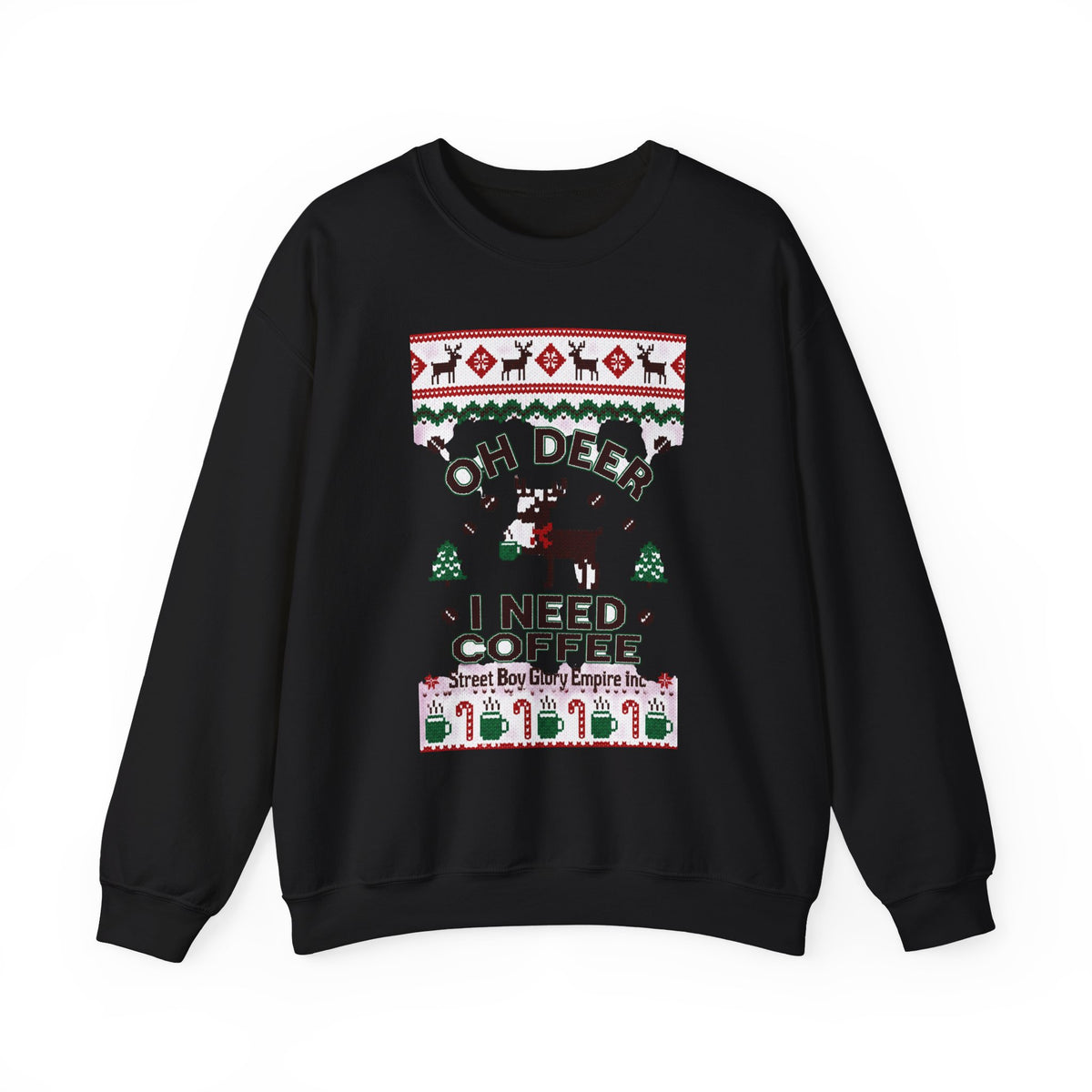 Oh Deer I Need Coffee Sweatshirt | Ugly Christmas Sweater