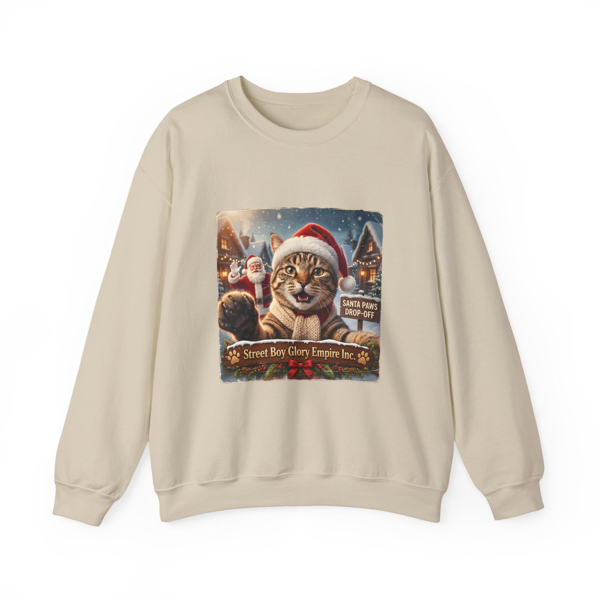 Realistic Santa Cat Portrait Sweatshirt | Nostalgic Christmas