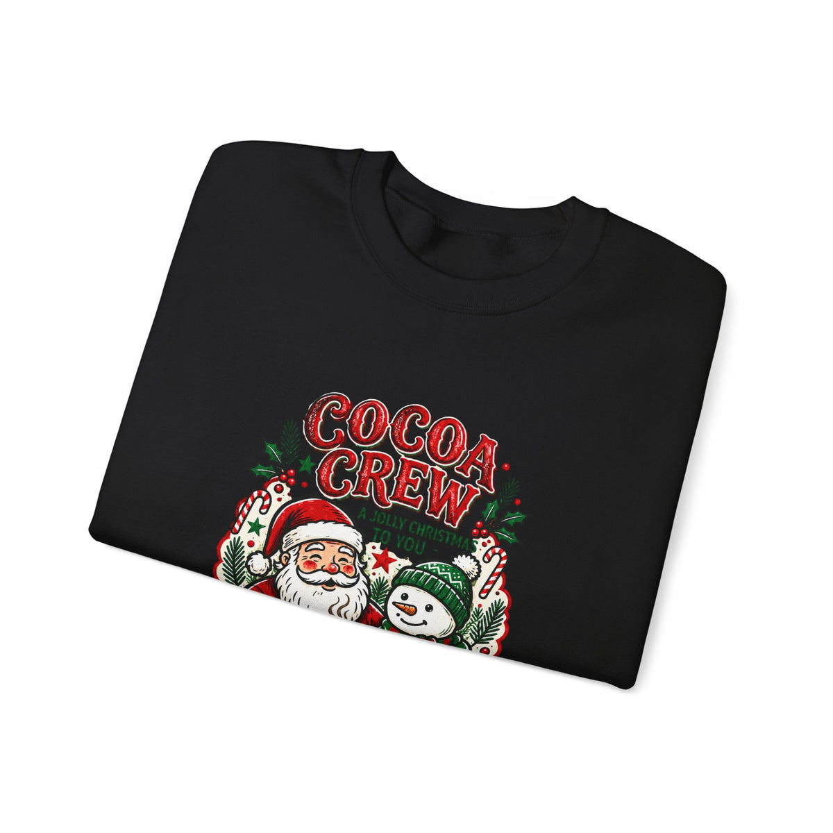Cocoa Crew Christmas Sweatshirt | Vintage Santa Holiday Crewneck