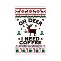 Ugly Christmas Sweater Deer Coffee Kiss-Cut Sticker