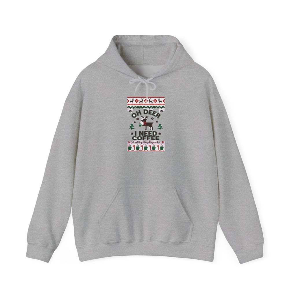 Oh Deer I Need Coffee Ugly Christmas Sweater Hoodie
