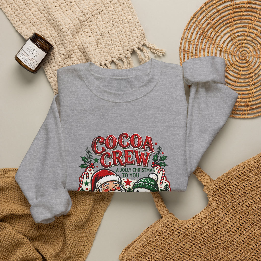 Cocoa Crew Christmas Sweatshirt | Vintage Santa Holiday Crewneck