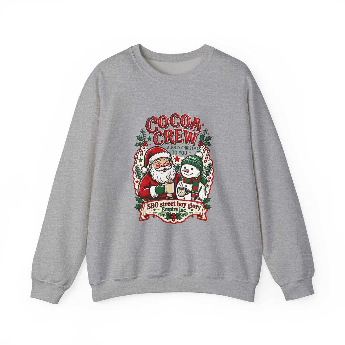 Cocoa Crew Christmas Sweatshirt | Vintage Santa Holiday Crewneck