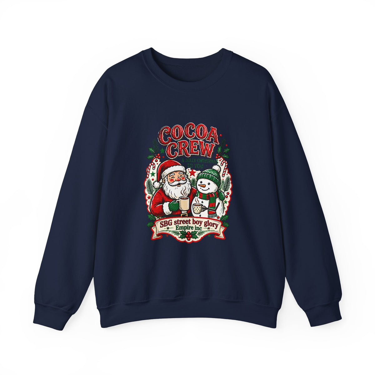 Cocoa Crew Christmas Sweatshirt | Vintage Santa Holiday Crewneck
