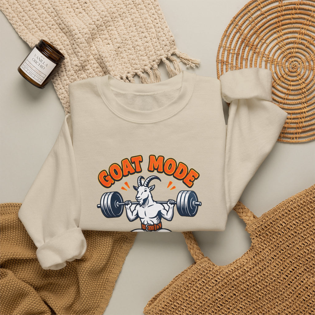 Goat Mode Activated Sweatshirt | Gym Humor Weightlifting