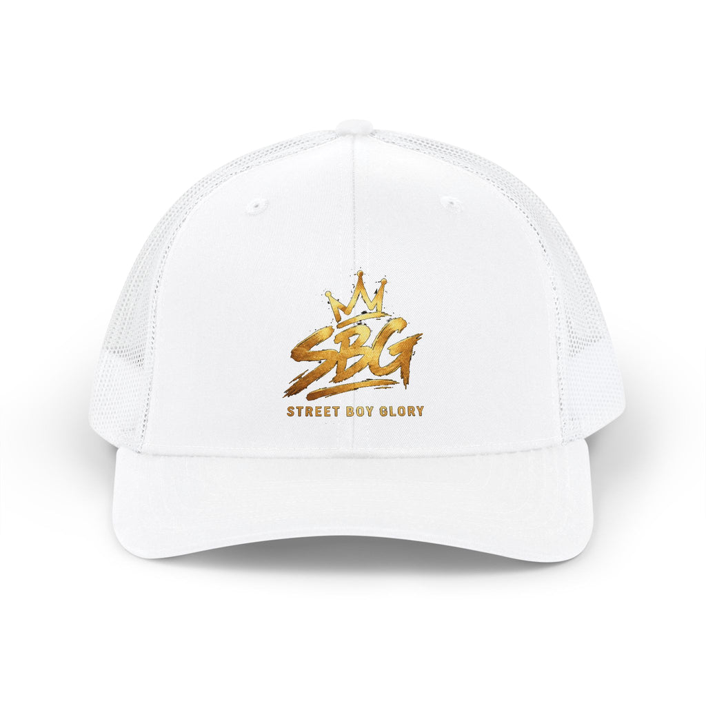 Stay Golden Snapback Trucker Cap – Crown Graphic “Strive for Glory” Hat