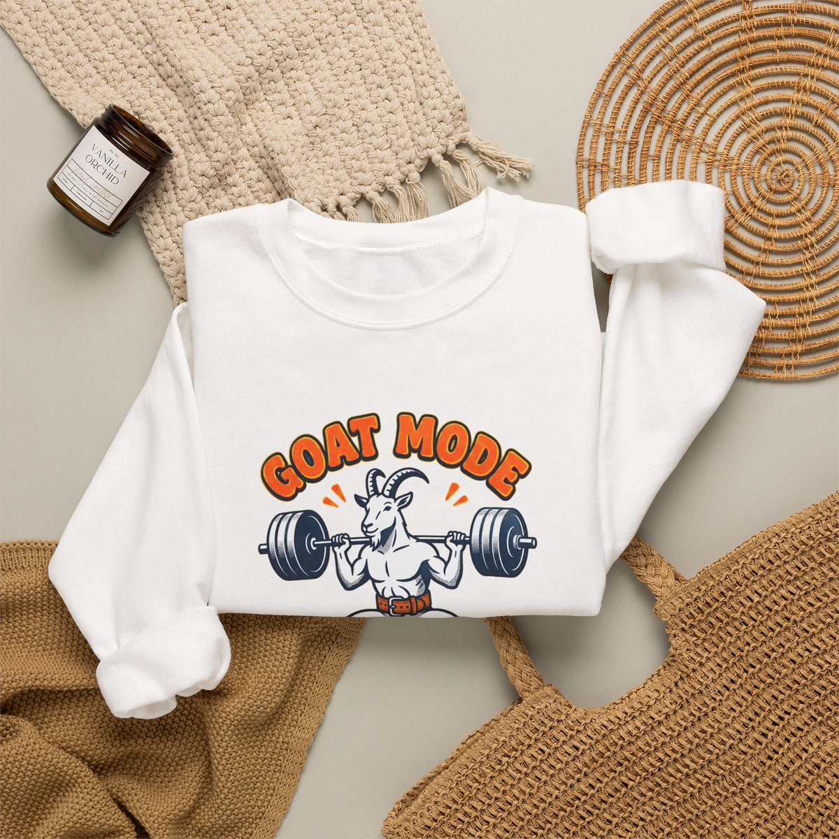 Goat Mode Activated Sweatshirt | Gym Humor Weightlifting