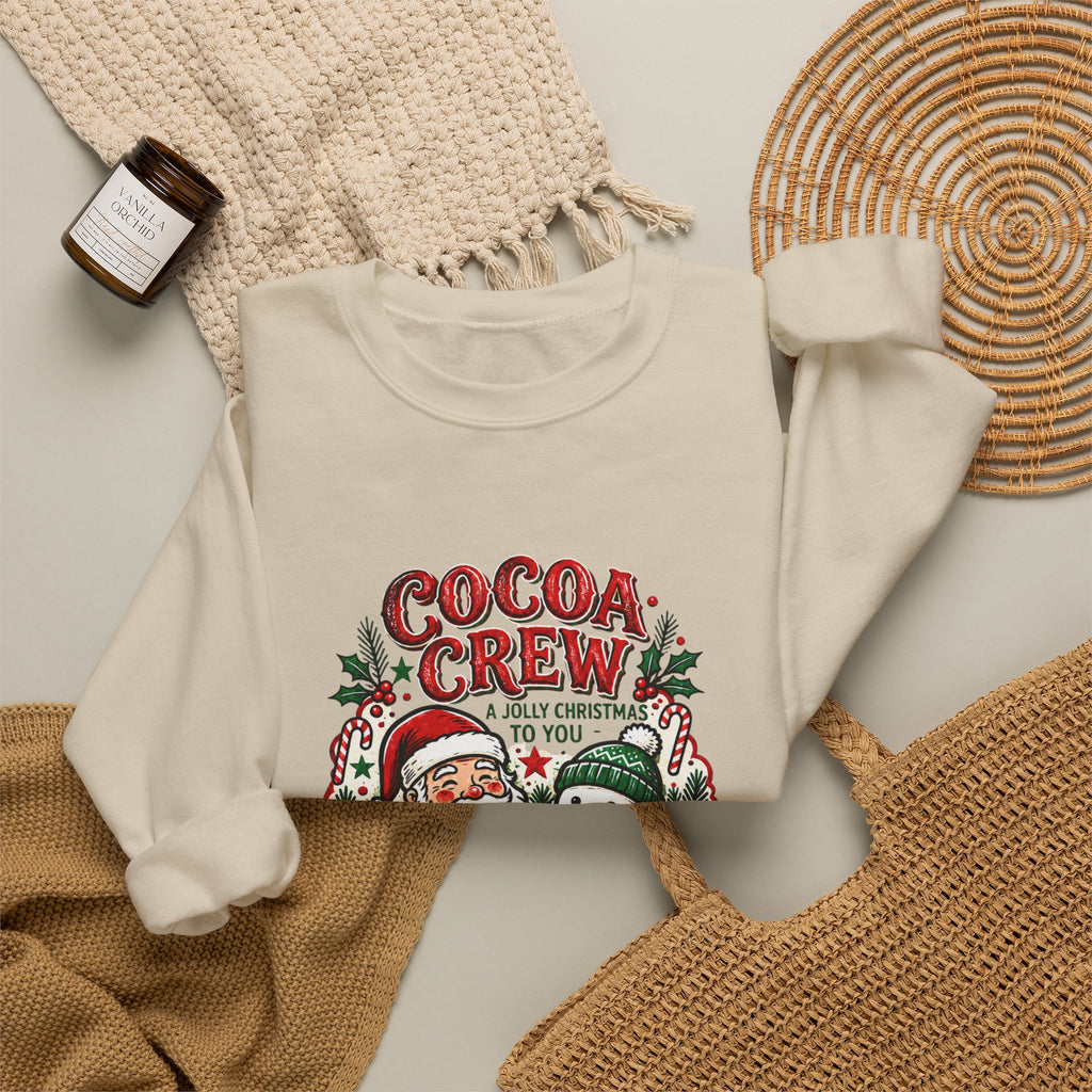 Cocoa Crew Christmas Sweatshirt | Vintage Santa Holiday Crewneck