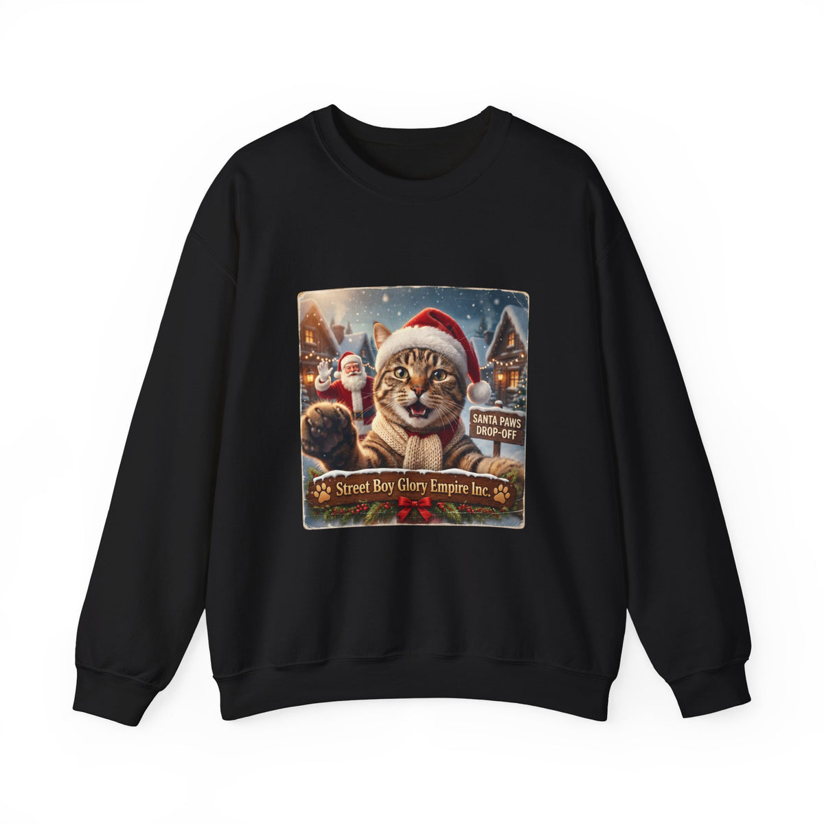 Realistic Santa Cat Portrait Sweatshirt | Nostalgic Christmas