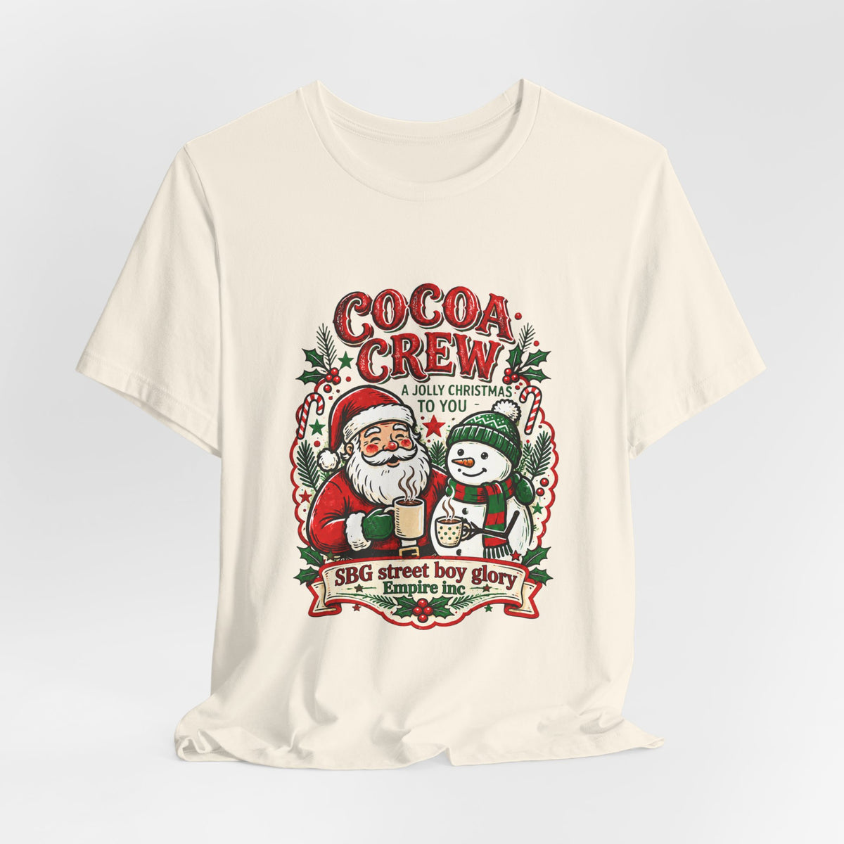 Cocoa Crew Santa & Snowman Christmas T-Shirt