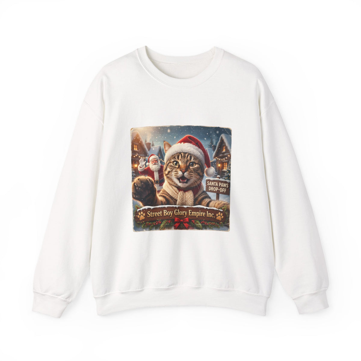 Realistic Santa Cat Portrait Sweatshirt | Nostalgic Christmas
