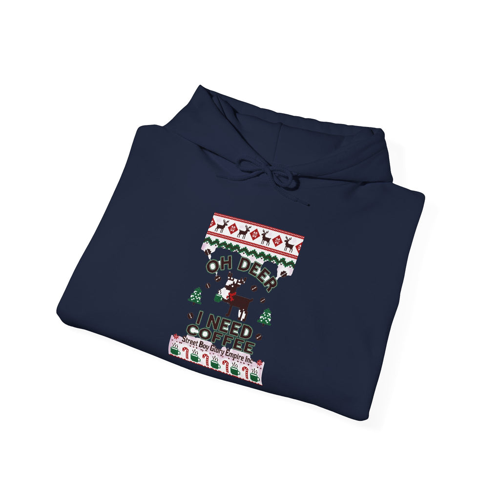 Oh Deer I Need Coffee Ugly Christmas Sweater Hoodie