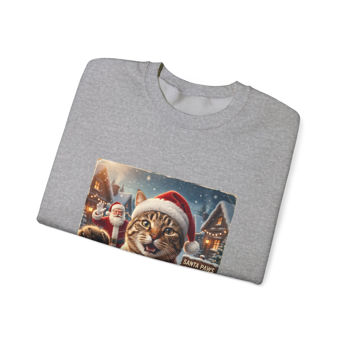 Realistic Santa Cat Portrait Sweatshirt | Nostalgic Christmas