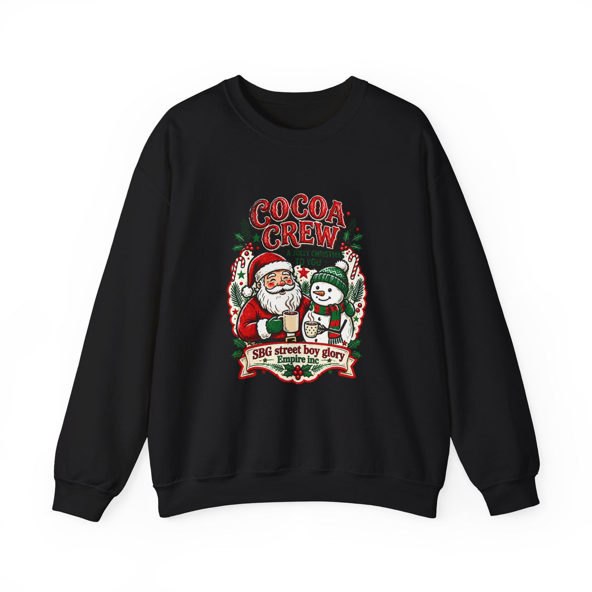 Cocoa Crew Christmas Sweatshirt | Vintage Santa Holiday Crewneck