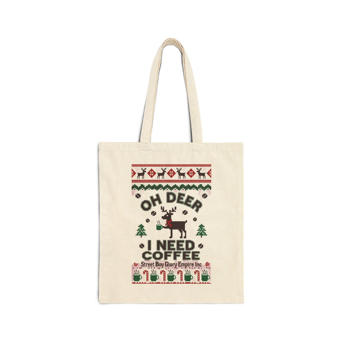 Oh Deer I Need Coffee Tote Bag | Ugly Christmas Sweater Style