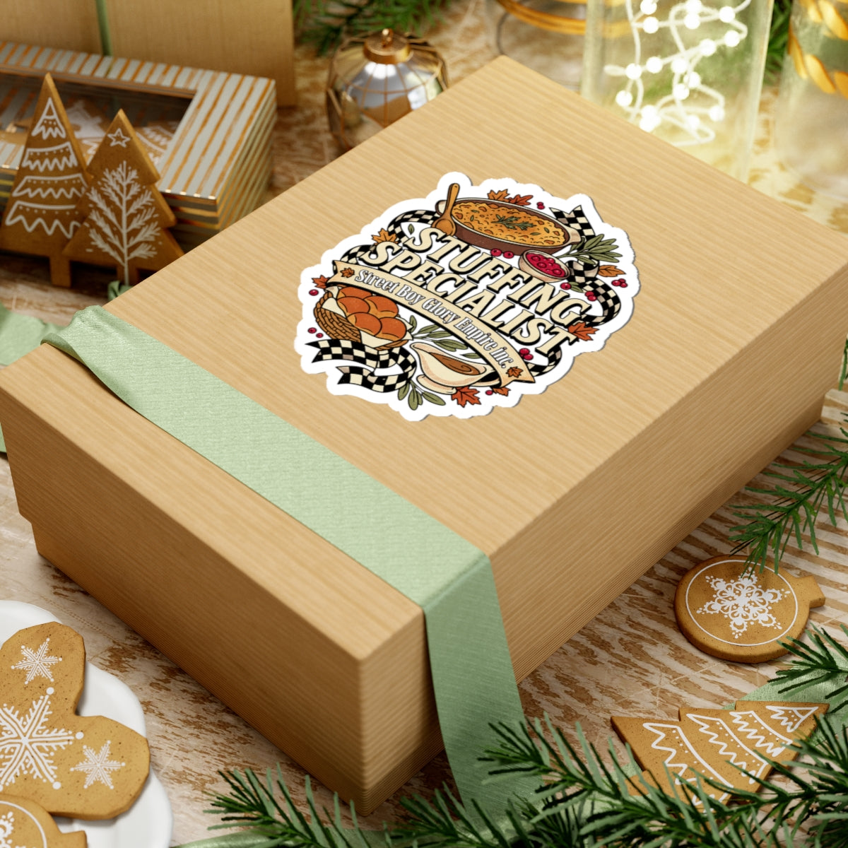 Stuffing Specialist Kiss-Cut Sticker, Funny Thanksgiving Food