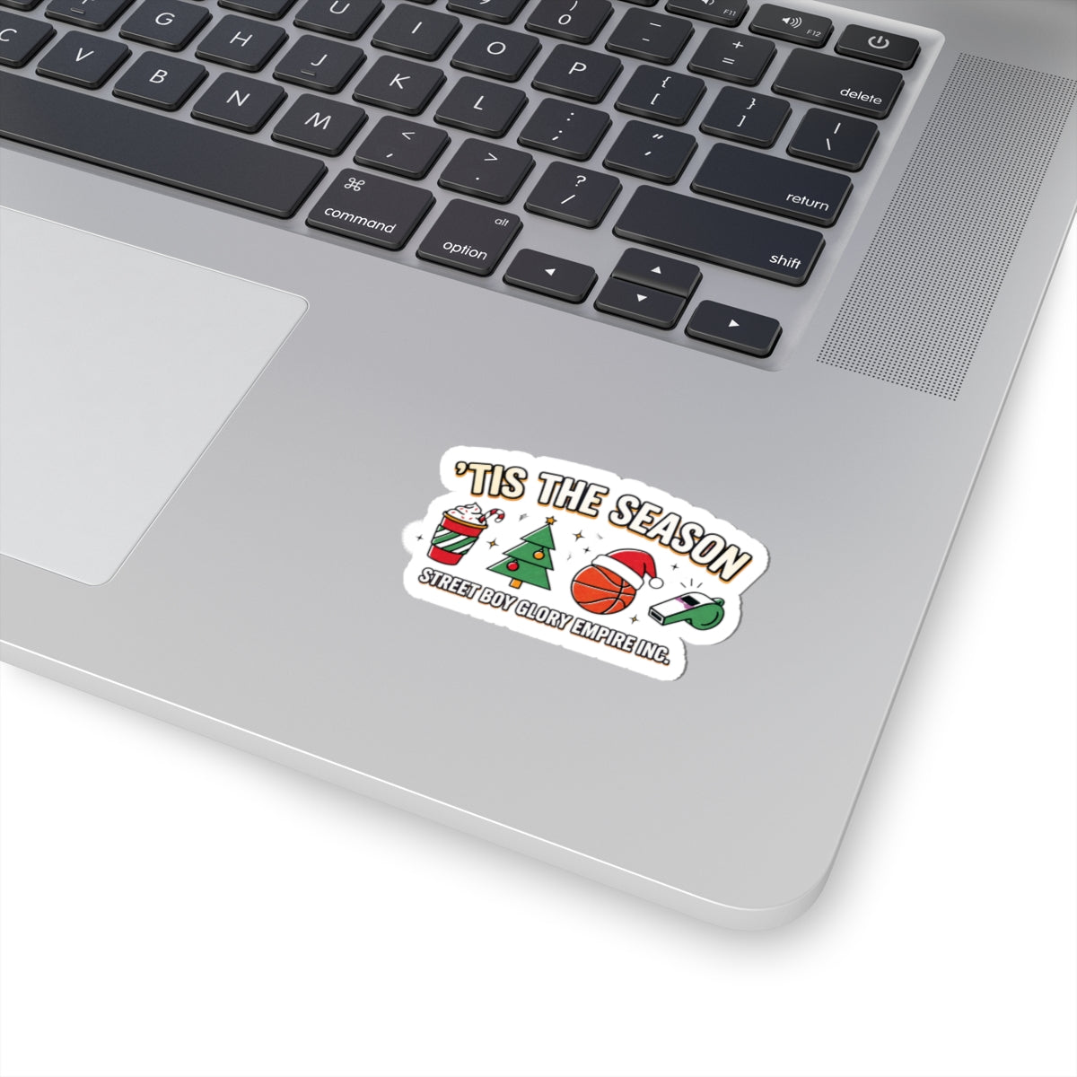Basketball Christmas Sticker, Holiday Basketball Season Decal