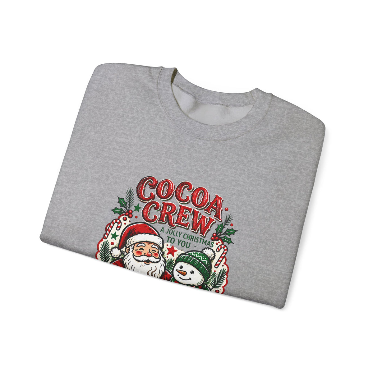 Cocoa Crew Christmas Sweatshirt | Vintage Santa Holiday Crewneck
