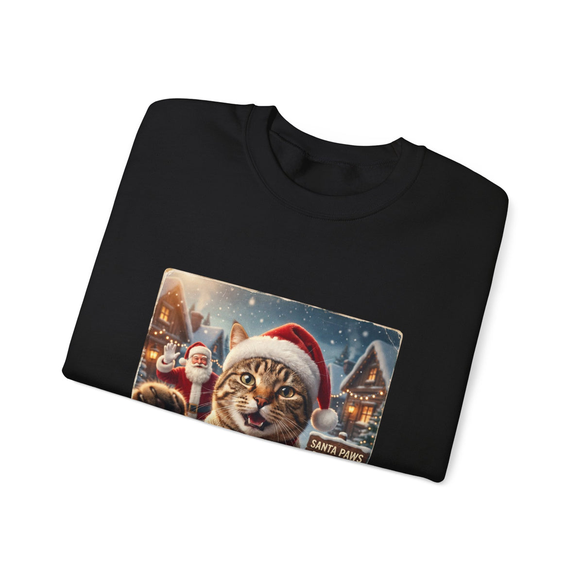 Realistic Santa Cat Portrait Sweatshirt | Nostalgic Christmas