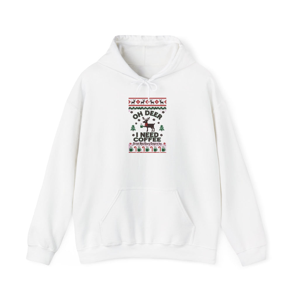 Oh Deer I Need Coffee Ugly Christmas Sweater Hoodie