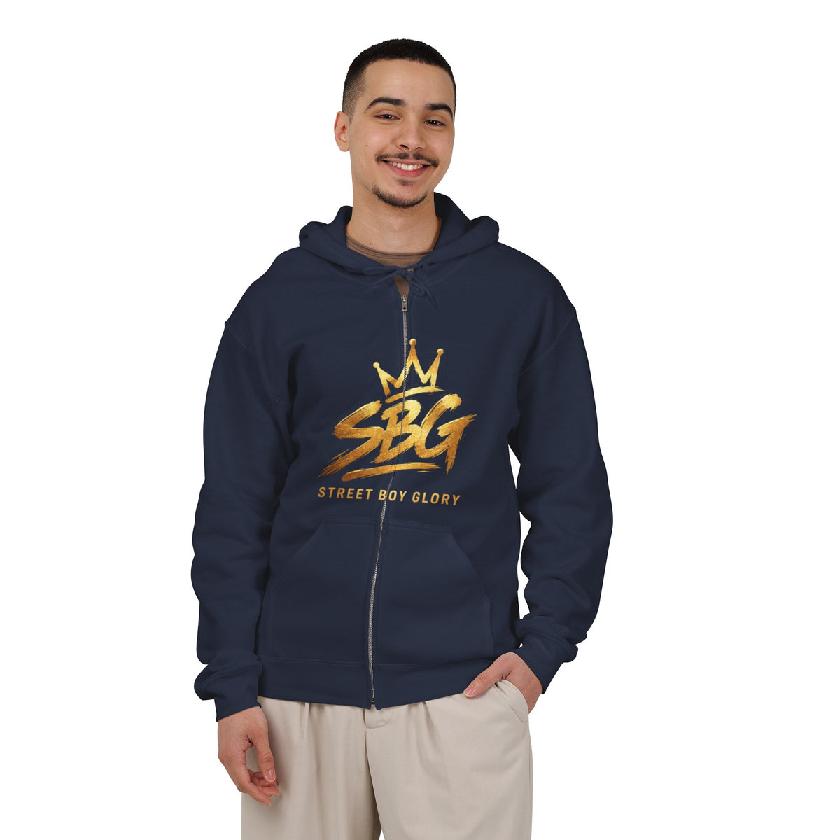 Street Boy Glory Gold Crown Full-Zip Hoodie