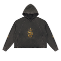 Vintage Washed Frayed-Hem Hoodie
