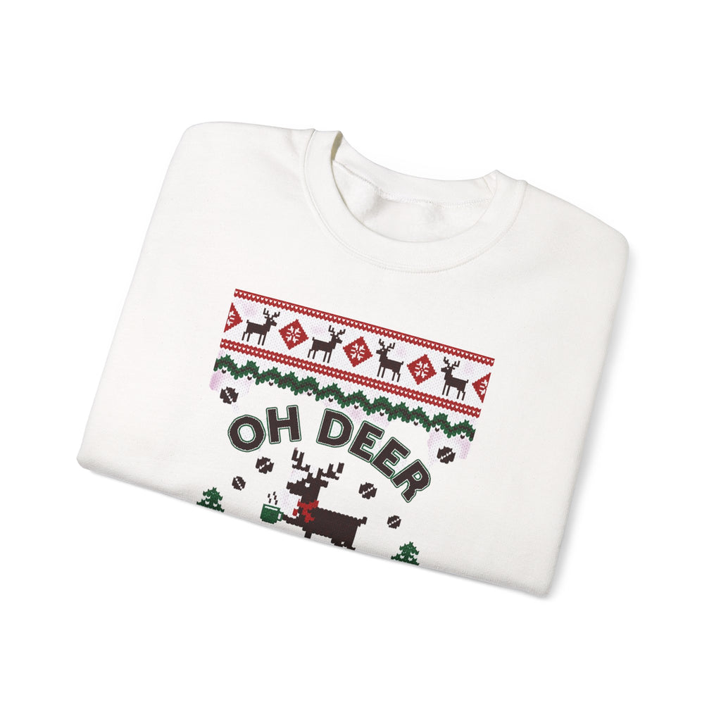 Oh Deer I Need Coffee Sweatshirt | Ugly Christmas Sweater